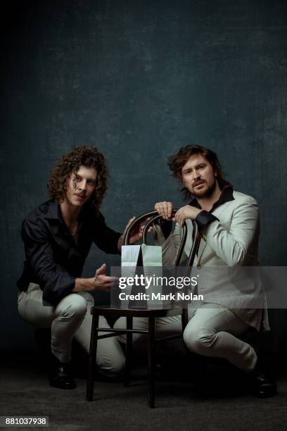 Adam Hyde and Reuben Styles of Peking Duk pose for a portrait with an ARIA for Apple Music Song of The Year during the 31st Annual ARIA Awards 2017...