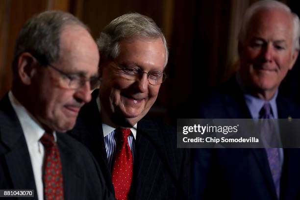 Small Business and Entrepreneurship Committee Chairman James Risch , Senate Majority Leader Mitch McConnell and Senate Majority Whip John Cornyn join...