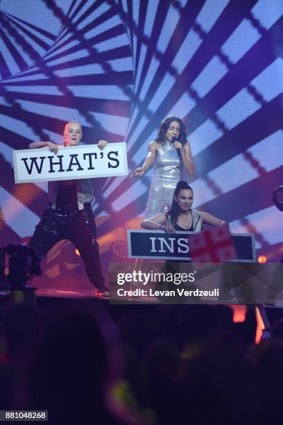Isabella Clarke of Australia performs during Junior Eurovision Song Contest 2017 at New Sports Palace on November 26, 2017 in Tbilisi, Georgia.