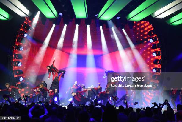 Georgian dancers' performance during Junior Eurovision Song Contest 2017 at New Sports Palace on November 26, 2017 in Tbilisi, Georgia.