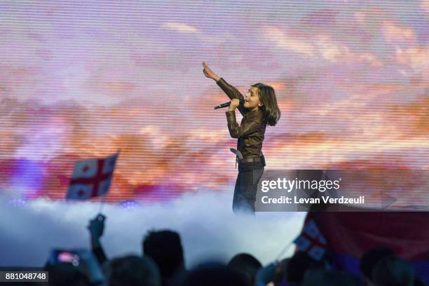 Misha of Armenia performs during Junior Eurovision Song Contest 2017 at New Sports Palace on November 26, 2017 in Tbilisi, Georgia.