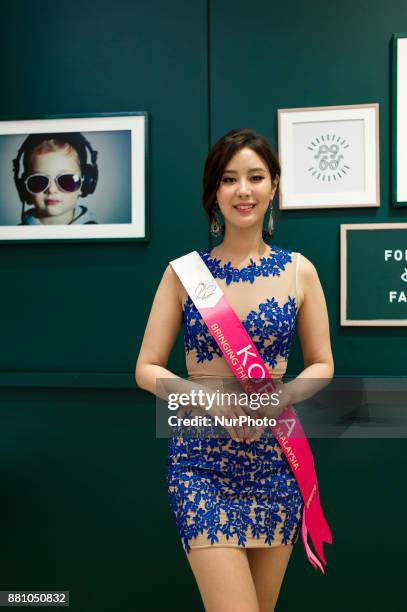 Miss Tourism South Korea posing for pictures at Nu Sentral shopping center on Novemebr 28, 2017 in Kuala Lumpur, Malaysia. Representing 50 countries...