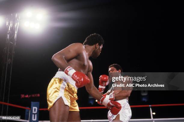 Greg Page, Renaldo Snipes boxing at Dunes, May 20, 1983.