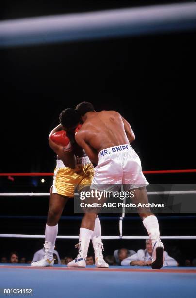 Greg Page, Renaldo Snipes boxing at Dunes, May 20, 1983.