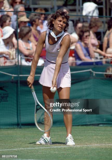 Evonne Goolagong Cawley of Australia in action during the Wimbledon Lawn Tennis Championships at the All England Lawn Tennis and Croquet Club, circa...