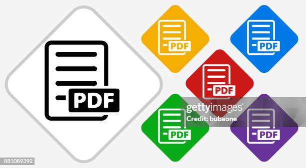 pdf color diamond vector icon - pdf stock illustrations