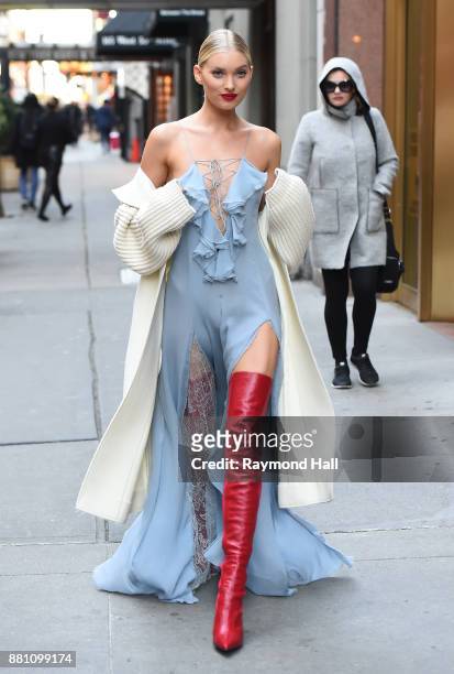 Model Elsa Hosk is seen walking in Midtown on November 28, 2017 in New York City.