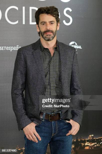 Actor Eduardo Noriega attends 'Perfectos Desconocidos' photocall at the Hesperia Hotel on November 28, 2017 in Madrid, Spain.