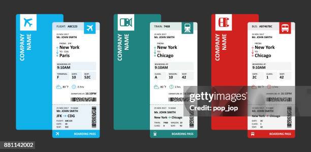 航空会社、鉄道とバスのチケットや旅行のため搭乗券ベクトル イラスト - ticket点のイラスト素材／クリップアート素材／マンガ素材／アイコン素材