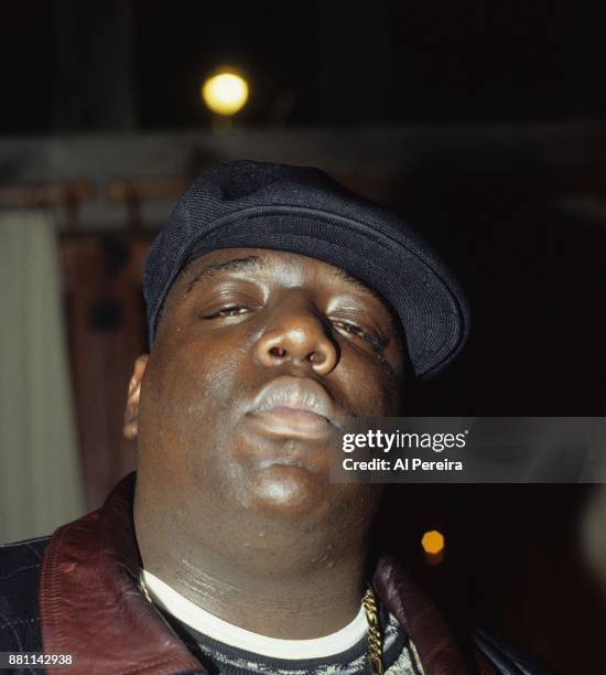 The Notorious B.I.G. Aka Biggie Smalls poses for a portrait in 1994 in New York City, New York.