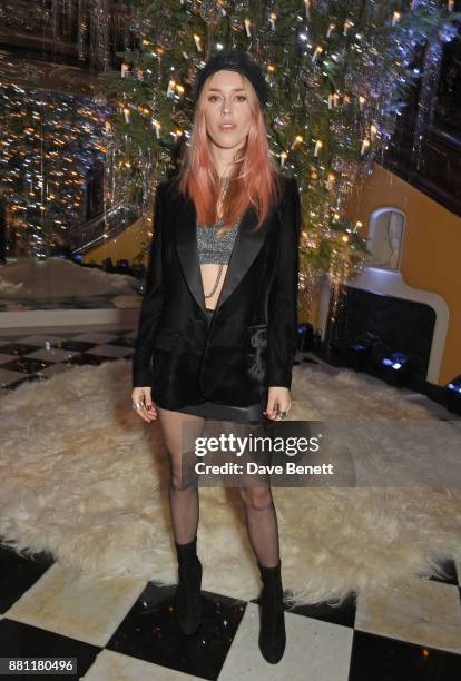 Mary Charteris attends Claridge's Christmas Tree Party 2017, designed by Karl Lagerfeld, on November 28, 2017 in London, United Kingdom.