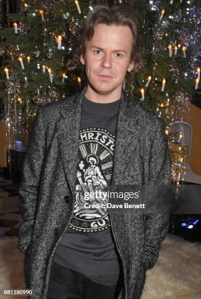 Christopher Kane attends Claridge's Christmas Tree Party 2017, designed by Karl Lagerfeld, on November 28, 2017 in London, United Kingdom.