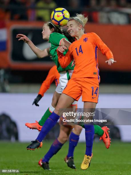 Tyler Toland of Republic of Ireland, Jackie Groenen of Holland Women during the World Cup Qualifier match between Holland v Republic of Ireland at...