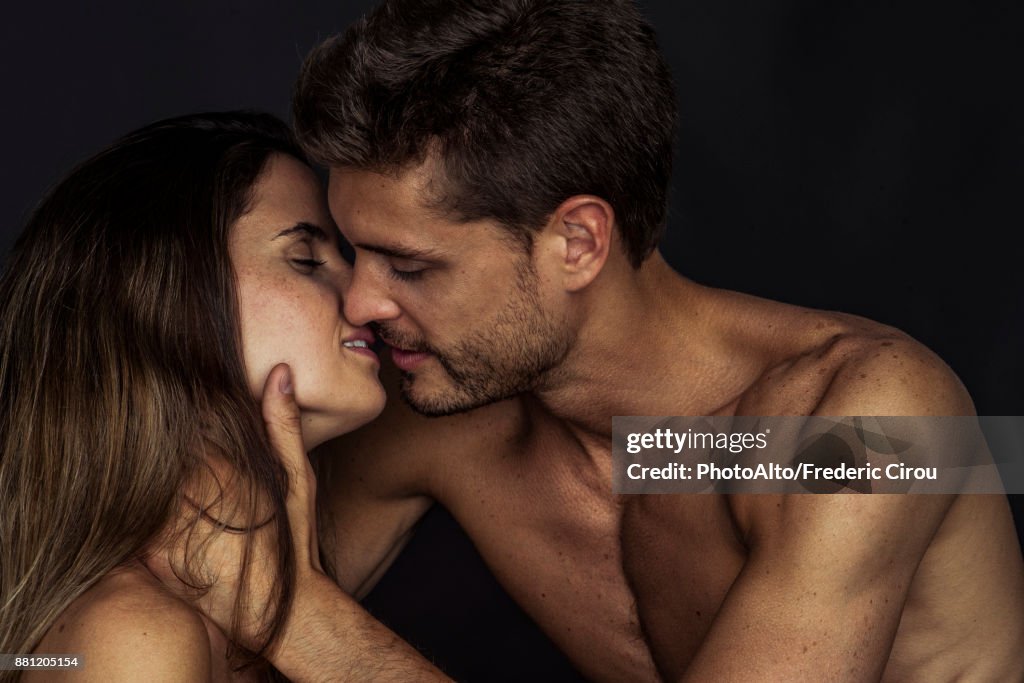 Couple preparing to kiss