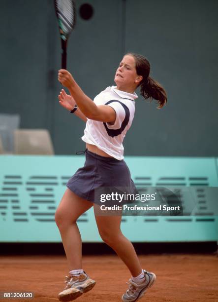 Lourdes Dominguez Lino of Spain in action during the French Open Tennis Championships at the Stade Roland Garros circa May 1999 in Paris, France.