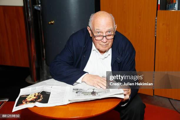 French Photographer and Director Raymond Depardon attends his movie Paris Premiere at UGC Cine Cite des Halles on November 28, 2017 in Paris, France.