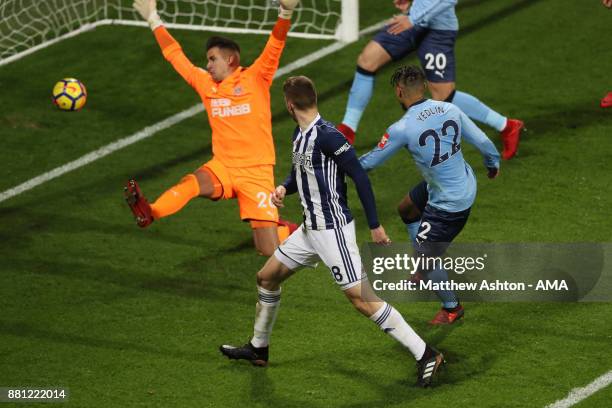 Sam Field of West Bromwich Albion scores a goal to make it 2-0 during the Premier League match between West Bromwich Albion and Newcastle United at...