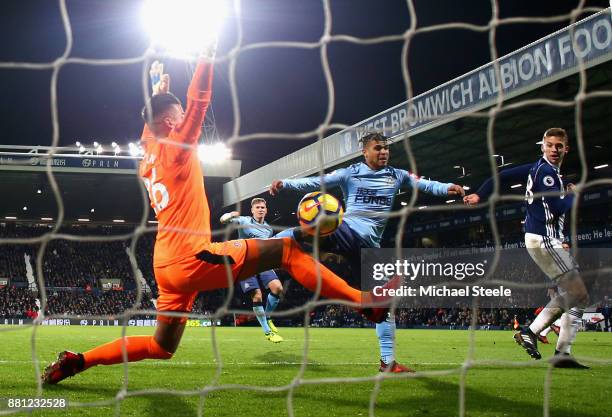 Sam Field of West Bromwich Albion scores the 2nd West Brom goal during the Premier League match between West Bromwich Albion and Newcastle United at...