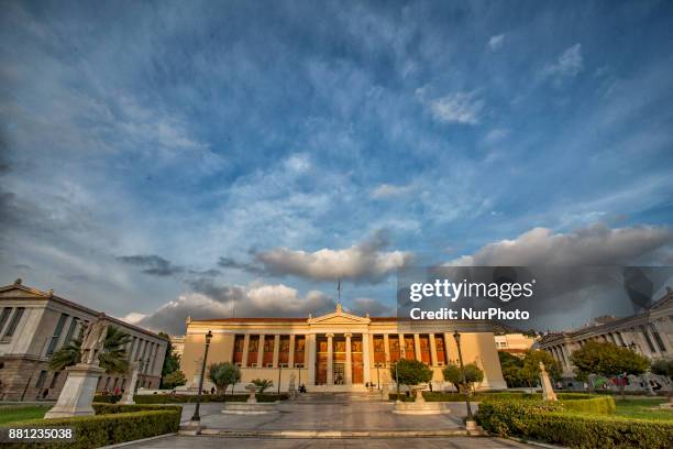 The National &amp; Kapodistrian University of Athens in Panepistimio is one of the landmarks of Athens located downtown with an underground metro...