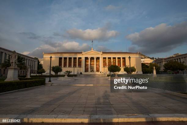 The National &amp; Kapodistrian University of Athens in Panepistimio is one of the landmarks of Athens located downtown with an underground metro...