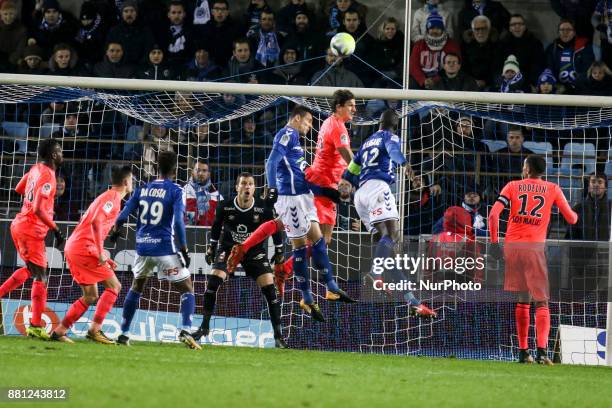 Nuno Miguel da Costa Joia 29 of Strabourg during the French L1 football match between Strasbourg and Caen on November 28 at the Meinau stadium in...