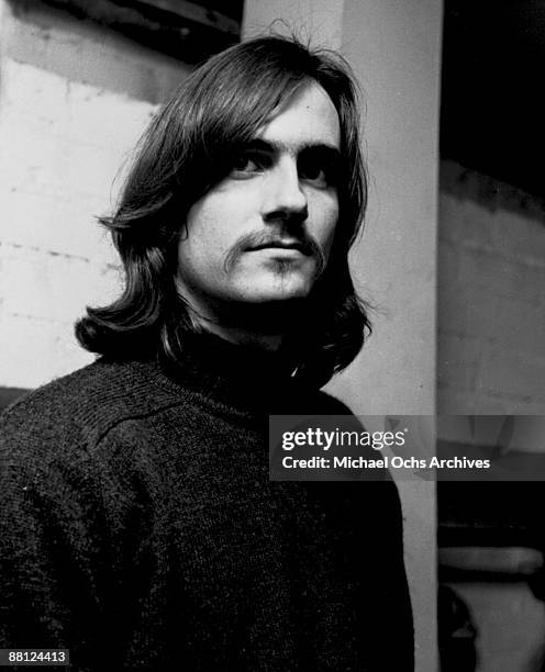 Singer/songwriter James Taylor poses for a portrait backstage on September 27, 1968.