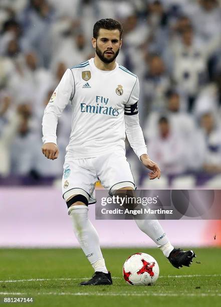 Nacho Fernandez of Real Madrid in action during the Copa del Rey round of 32 second leg match between Real Madrid CF and Fuenlabrada at Estadio...