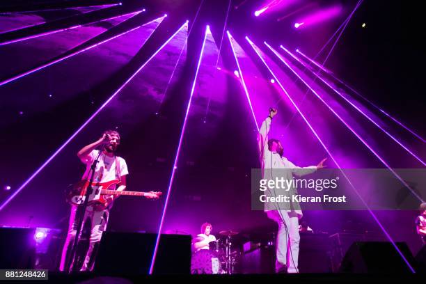 Sergio Pizzorno and Tom Meighan of Kasabian performs at the 3Arena on November 28, 2017 in Dublin, Ireland.