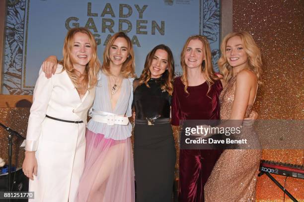Poppy Jamie, Suki Waterhouse, Melanie C, Chloe Delevingne and Clara Paget attend the Lady Garden Gala in aid of Silent No More Gynaecological Cancer...