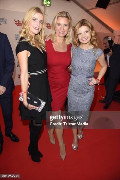 Tanja Buelter, Carola Ferstl and Eva Imhof attend the 25 years anniversary n-tv event at Bertelsmann Repraesentanz on November 28, 2017 in Berlin,...