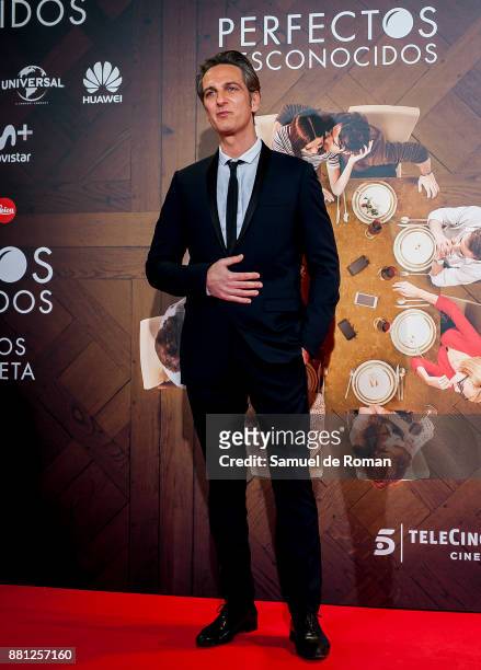 Ernesto Alterio attends 'Perfectos Desconocidos' premiere at the Capitol cinema on November 28, 2017 in Madrid, Spain.