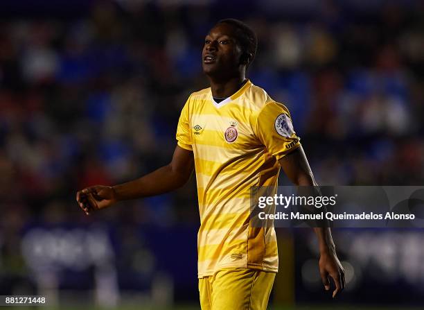 Marlos Moreno of Girona looks on during the Copa del Rey, Round of 32, Second Leg match between Levante and Girona at Ciudad de Valencia Stadium on...