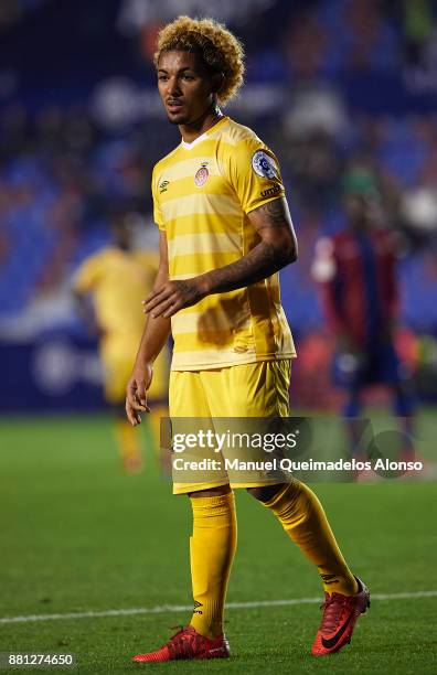 Douglas Luiz of Girona looks on during the Copa del Rey, Round of 32, Second Leg match between Levante and Girona at Ciudad de Valencia Stadium on...