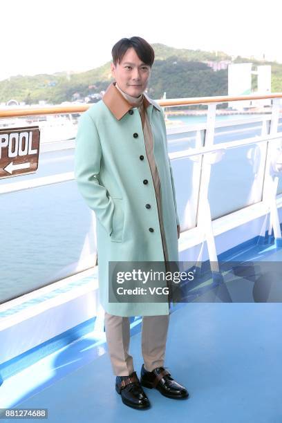 Singer Jeff Chang attends the press conference of his new album on November 28, 2017 in Taipei, Taiwan of China.