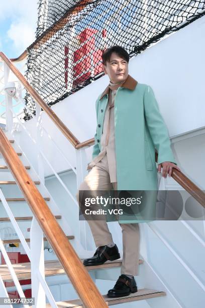 Singer Jeff Chang attends the press conference of his new album on November 28, 2017 in Taipei, Taiwan of China.