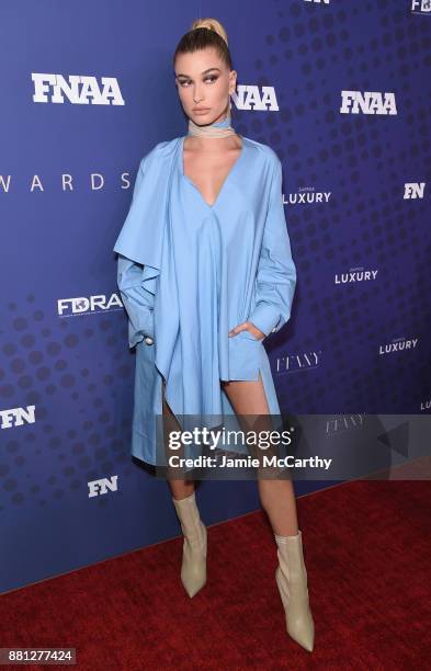 Hailey Baldwin attends the 31st FN Achievement Awards at IAC Headquarters on November 28, 2017 in New York City.
