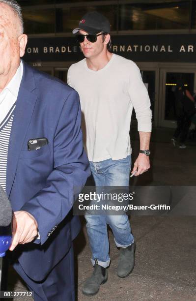 Chris Pine is seen on November 28, 2017 in Los Angeles, California.