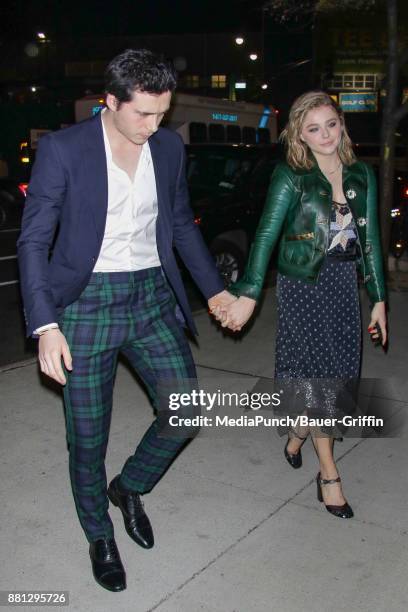 Chloe Grace Moretz and Brooklyn Beckham are seen on November 28, 2017 in New York City.