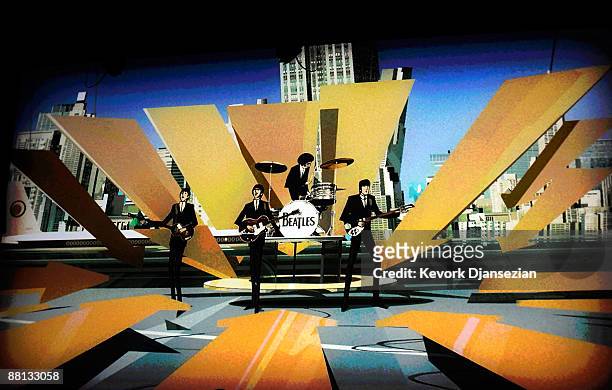 The Beatles are shown from scene of the new video game "The Beatles:Rock Band" during a media briefing by Mocrosoft XBox 360 to open the Electronic...