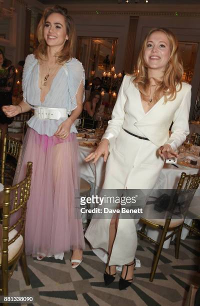 Suki Waterhouse and Poppy Jamie attend the Lady Garden Gala in aid of Silent No More Gynaecological Cancer Fund and Cancer Research UK at Claridge's...