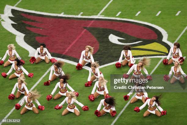 The Arizona Cardinals perform during the first half of the NFL game against the Jacksonville Jaguars at the University of Phoenix Stadium on November...