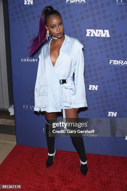 Singer, actress and model Justine Skye attends the 31st FN Achievement Awards at IAC Headquarters on November 28, 2017 in New York City.