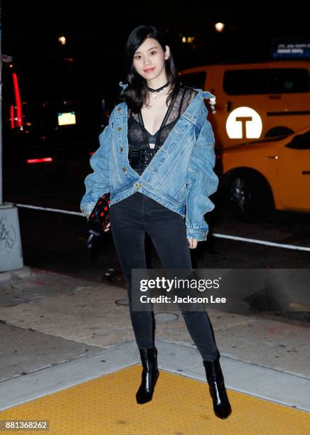 Ming Xi arrives at Victoria's Secret Show viewing party on November 28, 2017 in New York City.