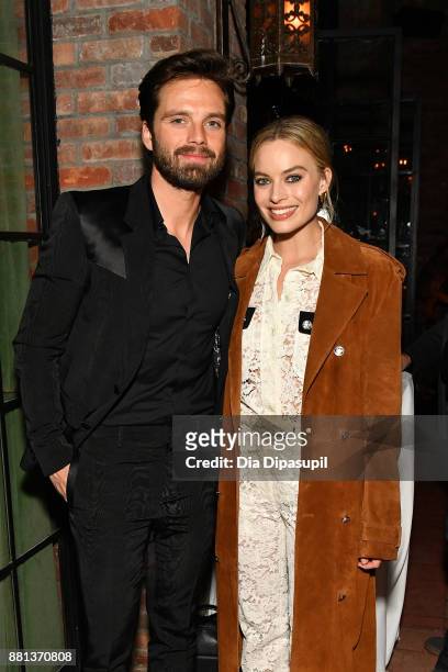 Sebastian Stan and Margot Robbie attend the "I, Tonya" New York premiere after party on November 28, 2017 in New York City.