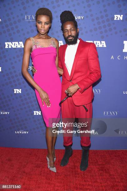 Model Maria Borges and Roy Luwolt attend the 31st FN Achievement Awards at IAC Headquarters on November 28, 2017 in New York City.