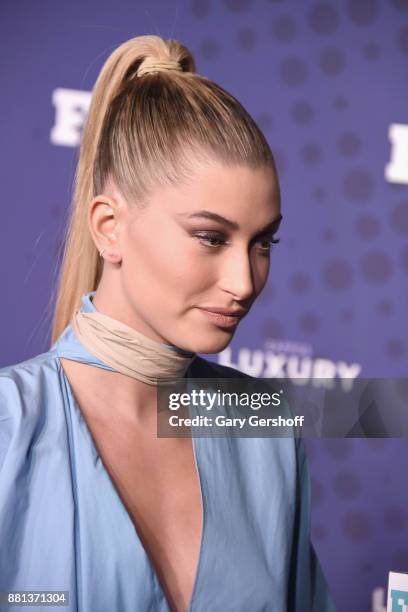 Recipient of the Style Influencer of the Year Award, Hailey Baldwin attends the 31st FN Achievement Awards at IAC Headquarters on November 28, 2017...