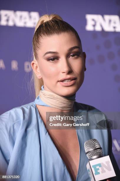 Recipient of the Style Influencer of the Year Award, Hailey Baldwin attends the 31st FN Achievement Awards at IAC Headquarters on November 28, 2017...