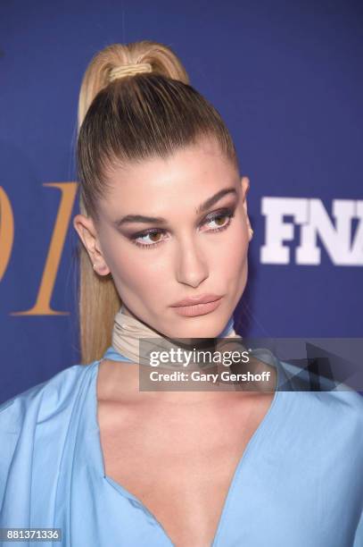 Recipient of the Style Influencer of the Year Award, Hailey Baldwin attends the 31st FN Achievement Awards at IAC Headquarters on November 28, 2017...