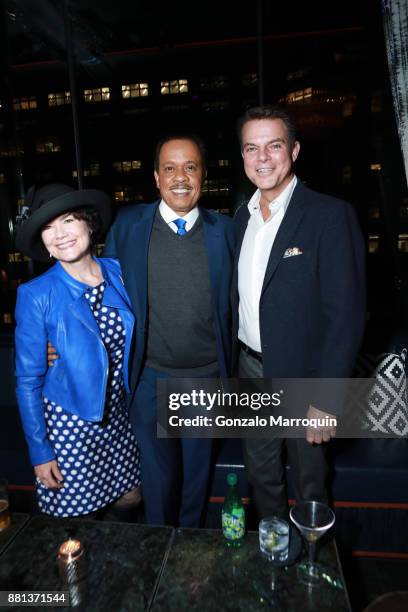 Donna Butts, Juan Williams and Shepard Smith during the Arthur Aidala Birthday Party & Holiday Party at PHD Rooftop Lounge at Dream Downtown on...