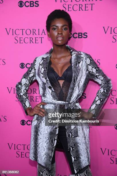 Model Amilna Estevao attends as Victoria's Secret Angels gather for an intimate viewing party of the 2017 Victoria's Secret Fashion Show at Spring...